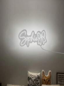 Customized LED Neon Sign With Bowknot, Personalized Neon Light, UV Printed LED Lamp, Adjustable Brightness, USB Powered, Wall-Mounted, Multi-Purpose For Bedroom, Living Room, Bar, Dorm, Amusement Park, School, Office, Party Decor, Ideal Gift For Family And Friends,Colorful,Kawaii,Minimal Chic,Cute,Custom,Personalized,Unique,Ideal Gifts For Him,Ideal Gifts For Her,Her,Boyfriend,Girlfriend,Family,Friends,Nightlight,Neon Lights,Home Goods,Room Decor,Holiday Decor,For Anniversaries,For Birthdays,For Weddings - Custom Neon Lights - View 8