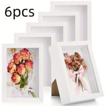 5 قطع إطار صندوق ظلي 4 * 6 بوصة ، إطار صور خشبي صغير لعرض التذكارات ، عمق 1.2 بوصة ، مناسب لديكور الحائط ، الملصقات ، الزهور الجافة ، أعمال الحرف اليدوية ، الكؤوس ، الصور ، هدايا عيد الأم وعيد الأب - متعدد الألوان - مشاهدة 7