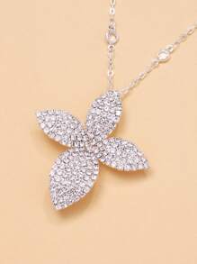 1 件欧美风格花朵多层水钻长项链，时尚舞台配饰 - 花 - 查看 6