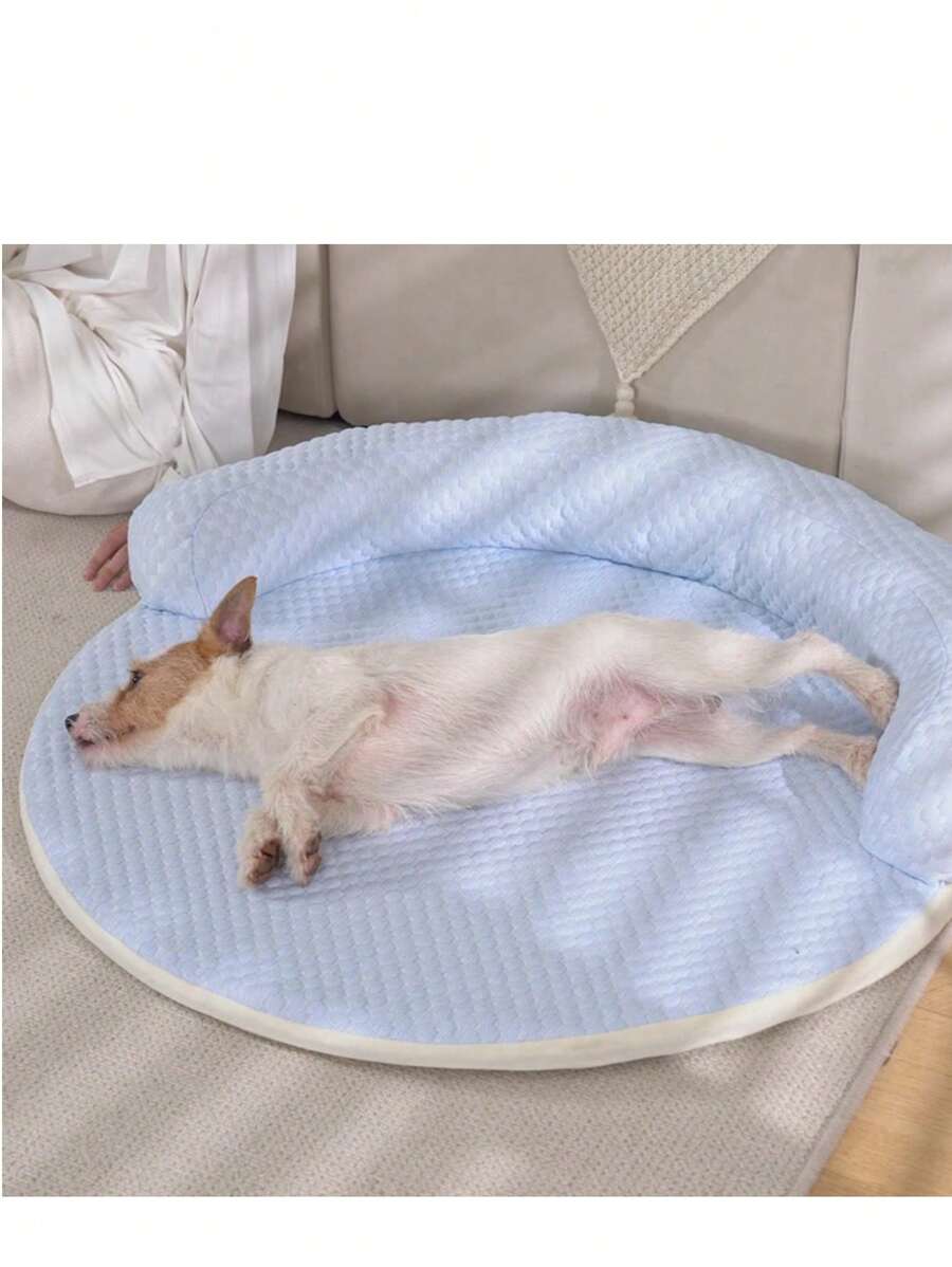 Summer Self-Cooling Mat For Dogs Extra Large, 19.7''- 35.4'' -  Pet Cool Mat Dog Kennel Cat Bed Breathable Pet Mat Round Mat- Washable Non-Pet Outdoor Bed, Non-Slip - L - 查看 1