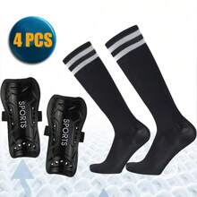 4 Pieces Soccer Shin Guards, Including Shin Sleeves With Optimised Insertion Pockets, Soccer Shin Guards, Shin Pads And Shin Sleeve - Soccer Protective Gear Shin Guards - Black - View 11