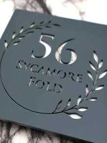 1pc Customized Acrylic Address Plaque - Personalized House Number Sign, Wheat Design, Suitable For Outdoor Decoration, Rural Road/Garden Style Option, Weather-Resistant, Easy Installation, Garden Decor | Modern Address Plaque With Easy Mounting Function, Front Porch Decor,Home Harmony - Multicolor - View 12