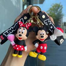 1 pieza Lindo llavero del personaje de Disney Mickey o Minnie, accesorio de bolso, regalo pequeño y delicado