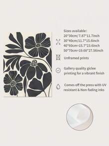 1 件抽象植物可印刷艺术、米色黑色墙壁艺术、中性植物米色可印刷艺术、花卉插图植物海报，无框 - 彩色 - 查看 6
