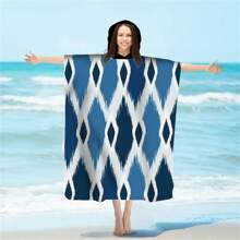 1 halat de baie de schimb, poncho de surf absorbant de apă, halat de baie cu glugă cu uscare rapidă, subțire, ușor, rezistent la vânt și UV, moale și cald, potrivit pentru înot, duș, scufundări, surfing pe plajă, călătorii de vară, vacanță, decor baie, articole esențiale pentru plajă