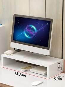 1pc Monitor Stand Riser Wood Monitor Riser Stand Computer Monitor Stand Desktop Oraganizer Shelf For Office Desk Computer