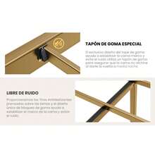 Base Cama Matrimonial - Cabecera Matrimonial Tapizada con Luces Led 2 Salidas de CA y 2 USB - Box Matrimonial con Plataforma de Metal, Antideslizante, sin Ruido (Blanco) - Multicolor - Ver 11