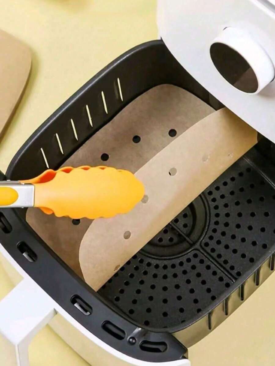 50/100pcs, Air Fryer Liners,7.5 Inch Parchment Paper Liners, Square Air Fryer Disposable Paper Liner, Perforated Parchment Paper Sheets For Baking, Parchment Paper For Air Fryer And Bamboo Steaming Basket, Kitchen Gadgets, Kitchen Access - Food Paper (with Holes) - View 1