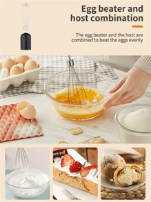 SOKANY 1个电动手持搅拌器，2档速度，4合1功能：[手持搅拌器、打蛋器、绞肉机、量杯]，适用于制作冰沙、汤和蘸酱，不锈钢材质 - 英規插(220-240V) - 查看 5