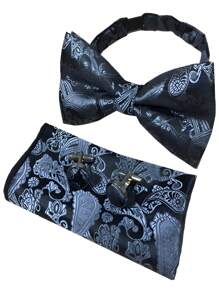 3 件套男士时尚佩斯利花纹和腰果花蝴蝶结 - 彩色 - 查看 6