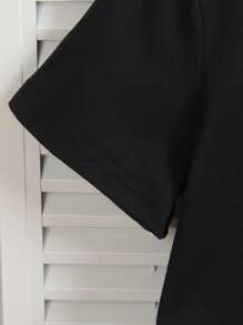 Set de 2 piezas de pijama informal para niñas con camiseta de manga corta y pantalones cortos: Ropa de casa con estampado de letras lindas, nueva llegada 2025, para niñas grandes
