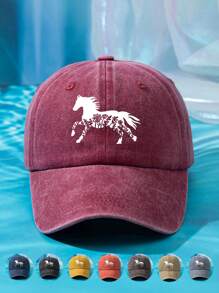 Șapcă de baseball personalizată pentru femei, cu imprimeu de cai și stele negre, mărime reglabilă, casual, la modă, stil învechit, potrivită pentru asortare zilnică, călătorii, plajă, petrecere, pescuit, cadou - Calul Lunii Stelare - Vizualizare 1