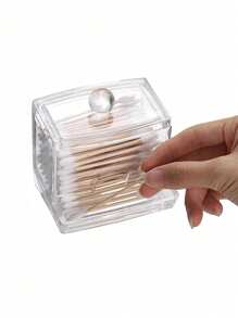 Bộ 3 món đựng đồ trang điểm - Hộp đựng tăm bông 10oz, 7oz (có nắp nhựa đen trong suốt), hộp đựng tăm bông tẩy trang, lọ nhỏ. - trong suốt - Xem 11