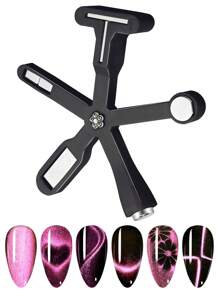 6-In-1 Powerful Magnetic Stick, Suitable For Cat Eye Gel Nail Polish, Magnetic Manicure Tools, Magnetic Pen, Nail Art Design, Glitter Effect, Magic Nail Art Tools, Back To School