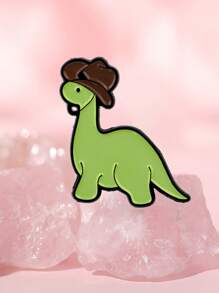 1 pièce Broche épinglette en émail à motif mignon de dinosaure. Épinglettes de revers pour sac à dos, vêtements, accessoires, bijoux dessin animé, décorations de fête, cadeau
