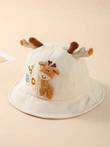 Baby Cute Deer Design Sun Hat, Unisex Kids Bucket Hat, Sun Protection Bucket Hat For Spring And Summer - 1PC - View 13