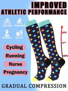 1 Pair/3 Pairs Of Compression Socks Are The Best Support For Women's Outdoor Sports Running Bicycles - Multicolor - View 3