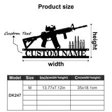 1 件定制双酷突击步枪墙饰、冲锋枪标志、复古风格金属机枪装饰、枪械爱好者铁板 - 个性化名称、文字内容 - Gunlover 定制装饰、第二修正案礼品枪军事艺术礼物生日毕业、多功能、耐用、装饰性、可重复使用、精致、时尚、高品质、色彩鲜艳、现代、定制、个性化、独特、适合他的理想礼物、适合她的理想礼物、男朋友、爸爸、女朋友、妈妈、家人、朋友、茶室、家庭、花园、办公室、家居装饰