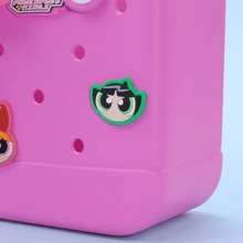 Miniso Bolso de mano con diseño famoso en internet de Las Chicas Superpoderosas, portátil para compras/viajes, bolso de hombro con diseño lindo y de moda, regalo perfecto, material EVA (1 pieza) - Rosa - Ver 8