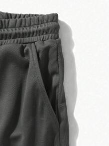 Men's Street Style Cross Graphic Print Knitted Drawstring Shorts