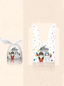 25pcs Eid Al-Adha Ear Shaped Baking Gift Bags, Eid Al-Fitr Crescent Moon Candy Cookies Chocolate Double Ear Packaging Bags, Ramadan Sweets Gift Packaging Bags - Multicolor - View 10