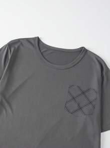 2pcs/Set Men's Lightweight Short Sleeve And Long Pants Pajama Set, Summer Sleepwear - Mocha Brown - View 7