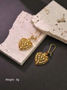 1 par de pendientes geométricos huecos minimalistas de moda, estilo vintage casual para el día a día para mujeres - Amarillo Oro - Ver 2