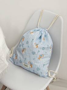 1Pc schattige hond strik bedrukte reis trekkoord rugzak huidverzorging trekkoord opbergtas make-up tas ondergoed opbergtas maandverband tas essentiële reis opbergset, verpakkingsdoos set, bagage opbergtas, mat bedrade headset, oordopje, headset, oplader, lippenstift, cosmetica, parfum, huidverzorging en schoonheidsproducten, huisdecoratie, geschikt voor moeders, studenten, vrouwen, sleutels, vakantiecadeaus