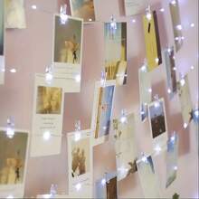 USB Powered Photo Clip String Lights, AA Battery Powered Clothespin Fairy Lights, 33FT/100 LED Fairy Lights With Photo Clips, 10M With 50 Clips/5M With 30 Clips/3 Meters With 20 Clips, Transparent Clips, Suitable For Dorm Room, Bedroom, Christmas, Party, Wedding Decor (Warm White) Gifts Birthday Graduation