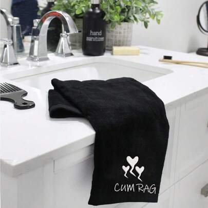 12-Inch Super Soft Embroidered Letter Funny Face Towel, Suitable For Boyfriend, Christmas, New Year Gifts, Adult Humor Gifts, Also Great For Valentine's Day, Partner's Birthday, Wedding Anniversary, White Elephant, Gag Gifts