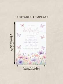 Personalized Custom Text Butterfly Birthday Invitation, Birthday Invitation, Floral Butterfly Birthday Invitation, Pink Purple Butterfly Party, Birthday Party Card, Wedding Invitation, Wedding Card., Multi-Functional, Ornamental, Reusable, Modern, Colorful, Cute, Vintage, Cartoon, Kawaii, Funny, Workers, Clients, Students, , For Business/Work/Office, For School, Back To School, School Supplies, Multi-Functional, Unique, Customized, Workers, Clients, Students, For Business/Work/Office, For School,School Supplies,Back To School,School Gift,For Office,For School,For Classroom,For Teacher Gifts,For University,For Colleague,For Dorm Rooms,For Teacher,For Boys And Girls,For Teenagers,Junior High School Students,Middle School Students,High School Senior High School Students,College Students,University Students,Freshman,Sophomore,Underclassmen - Multicolor - View 2