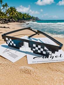 10pcs-Candy Coloured Heathered Glasses With Pentagram Sliced Metal Embellishments Are The Perfect Eyewear Choice For Summer Beach Days, Holiday Parties And Outdoor Activities!