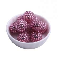 18x20mm 10/20pcs Pack Mix Colorful Plating Color Bulk Price High Quality Resin Rhinestone Ball Beads For DIY Beadable Pen Keychain Chunky Bubblegum Necklace Bracelet Jewelry Making
