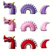 3/4pcs 3D Crocodile, Dragon, Snake, Mermaid DIY Shoe Decorations, Detachable Shoe Charms Suitable For Clogs - Multicolor - View 9