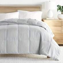 Light Gray All Season Alternative Down Solid Comforter, King/Cal King