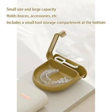 1 pieza Estuche invisible portátil para alineadores, caja de almacenamiento sellada de ABS para retenedores de niños (sin incluir el cepillo de limpieza), soporte para bandejas de ortodoncia amigable para viajes, sin batería requerida - sin accesorios incluidos