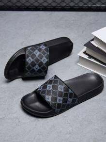 Men's New Arrival High Elastic Anti-Slip Bottom Casual Indoor Slippers With Elements, For Parks, Streets And Beaches - Black - View 14