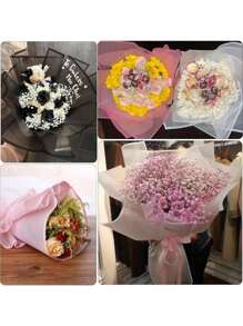 40 Sheets (20 Black+20 White)Of 58 * 58cm Flower Wrapping Paper With Magic Edge Korean Su Paper Waterproof Semi Transparent Rose Fresh Flower Shop Korean Style Paper Suitable For Packaging Paper For Confession, Wedding Anniversary, Graduation Season,Christmas Valentine Day