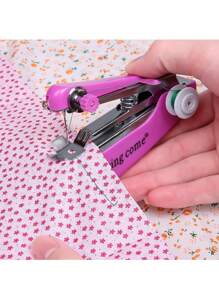 1 Mini Sewing Machine, Portable Sewing Machine, Handheld Sewing Machine, Quick Sewing Machine, Simple Sewing Machine, Emergency Sewing Tool, Travel Essential, Home Sewing, Practical Small Tool, Easy To Operate, Light And Convenient, Space-Saving, Creative Handcrafted, Home Life, Autumn And Winter Style, Suitable For Student Dormitory, Christmas Decorations, Christmas, Thanksgiving, New Year's Eve Gift. - Multicolor - View 3