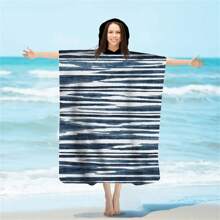 1 halat de baie de schimb, poncho de surf absorbant de apă, halat de baie cu glugă cu uscare rapidă, subțire, ușor, rezistent la vânt și UV, moale și cald, potrivit pentru înot, duș, scufundări, surfing pe plajă, călătorii de vară, vacanță, decor baie, articole esențiale pentru plajă