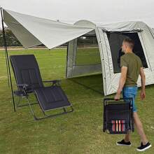 PERRTWDLF Lettino prendisole pieghevole, cuscino per lettino da giardino per 2 persone, lettino prendisole pieghevole, lettino da giardino, capacità di carico 160 kg, con portabicchieri (Nero 2)