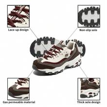 Skechers Série D'LITES Sapatos Casuais, Sapatos Femininos Absorventes de Choque e Duráveis, Sapatos Casuais de Fitness e Esportes, Sapatos de Panda, Tênis Chunky 149906 - Vinho - Visão 6