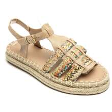 Sandals Compensating In Espadrille Avec Brides Entrecroisées – Style Bohème Chic - Multicolor - View 3