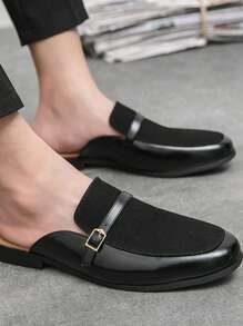 Mocasines tipo mula de moda para hombres talla grande, zapatos de conducción holgados sin talón, pantuflas de piel casual para barbería, sandalias minimalistas para exteriores para hombres