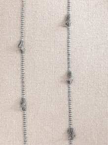 Miater Vỏ gối trang trí Jacquard sọc có tua rua, dùng cho phòng khách, phòng ngủ, trang trí ghế sofa - Xám - Xem 3