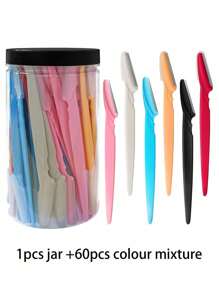 70/24/12/6pcs Set Multicolor Grooming Eyebrow Razor & Shaver Set, Eyebrow Trimmer & Shaver, Exfoliating Dermaplaning Tool, Body Hair Removal Trimmer And Face & Eyebrow Razor Set Long Handle Blade With Precision Cover Women Eyebrow Shaping Tools Suitable For Or Travel Use Multi-Function Eyebrow Trimmer, Sharp Stainless Steel Eyebrow Tools With Cover, For Eyebrow, Lip, Leg Hair & Gentle Effective Removal,Makeup,Cheap,Room Decor,Vanity,Travel,Bedroom,Makeup Accessories,Eyebrow Razor
