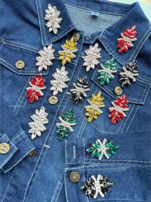 1-5pcs/Set Handmade Rhinestone Glass Gems Clothing Shoes Decor Sapphire Blue Crystal Patch, Requires Sewing - Multicolor - View 4