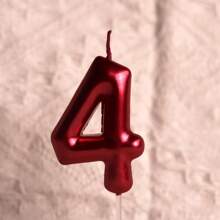 A Large Red 6cm Digital Birthday Candle, Number Birthday Candles,A Souvenir For Holiday Celebrations, Cake Baking Decorations, Coming Of Age Celebrations, Birthday Anniversaries, And Other Festive Events