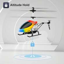 Helicóptero RC, helicóptero RC con mantenimiento de altura con giroscopio para principiantes adultos, 2.4GHz de 3.5 canales para uso en interiores, azul y rojo, drone RC, aeronave, alta y baja velocidad, luces LED, 2 baterías, regalo de Navidad, caja de regalo hermosa, envoltorio de regalo, regalo de cumpleaños, para regalar, regalo de Año Nuevo