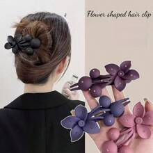 1 件装新款花卉发夹，时尚女士抓握夹，后脑勺圆盘夹，鳄鱼发夹，适合作为送给妈妈、女士和长辈的小礼物，适合返校